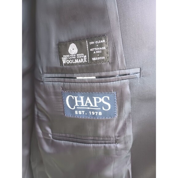 Vintage 90's Men's 42 Chaps Woolmark 100% Pure Wool Blazer Navy Blue Y2K Office - Picture 6 of 7